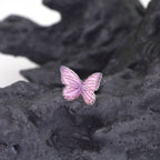 Pair Of 3D Pink Gradient Resin Butterfly Stainless Steel Ear Studs - Pair Of 3D Pink Gradient Resin Butterfly Stainless Steel Ear Studs - 0.8mm/20G by CRUXJEWELRY
