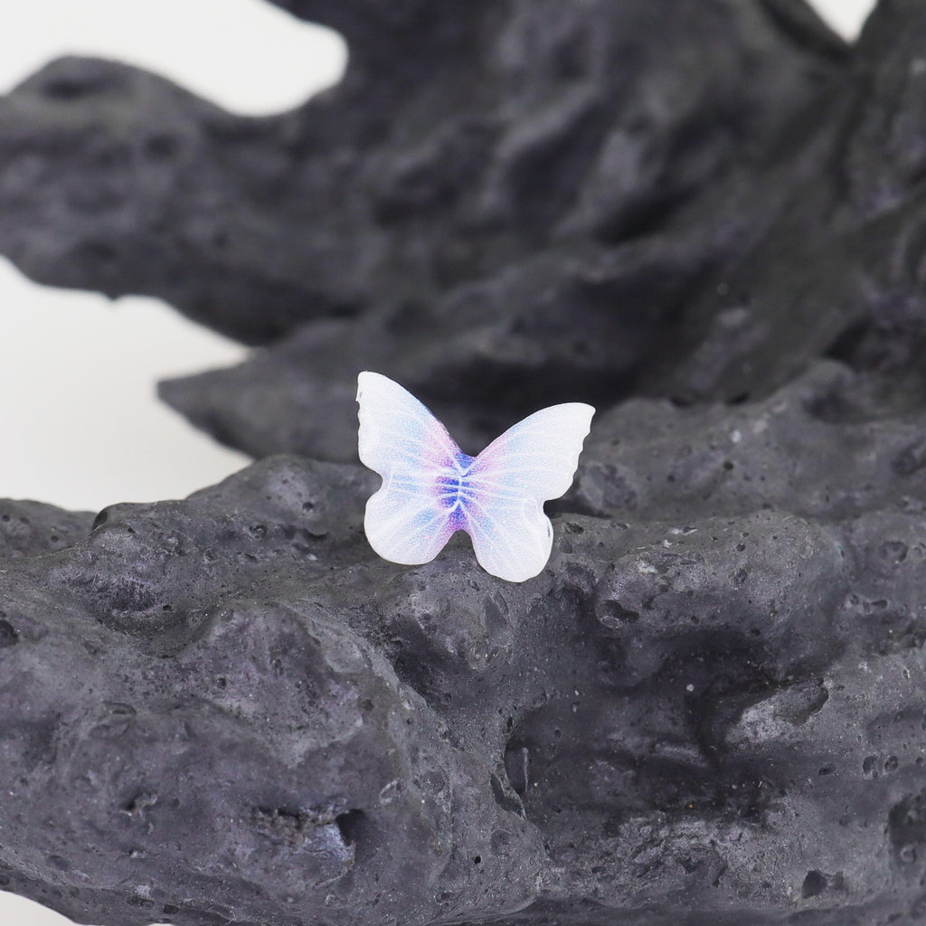 Butterfly Floral Whisper | Ethereal Dreamy Ear Studs & Cartilage Earrings - Butterfly Floral Whisper | Ethereal Dreamy Ear Studs & Cartilage Earrings - White Butterfly by CRUXJEWELRY