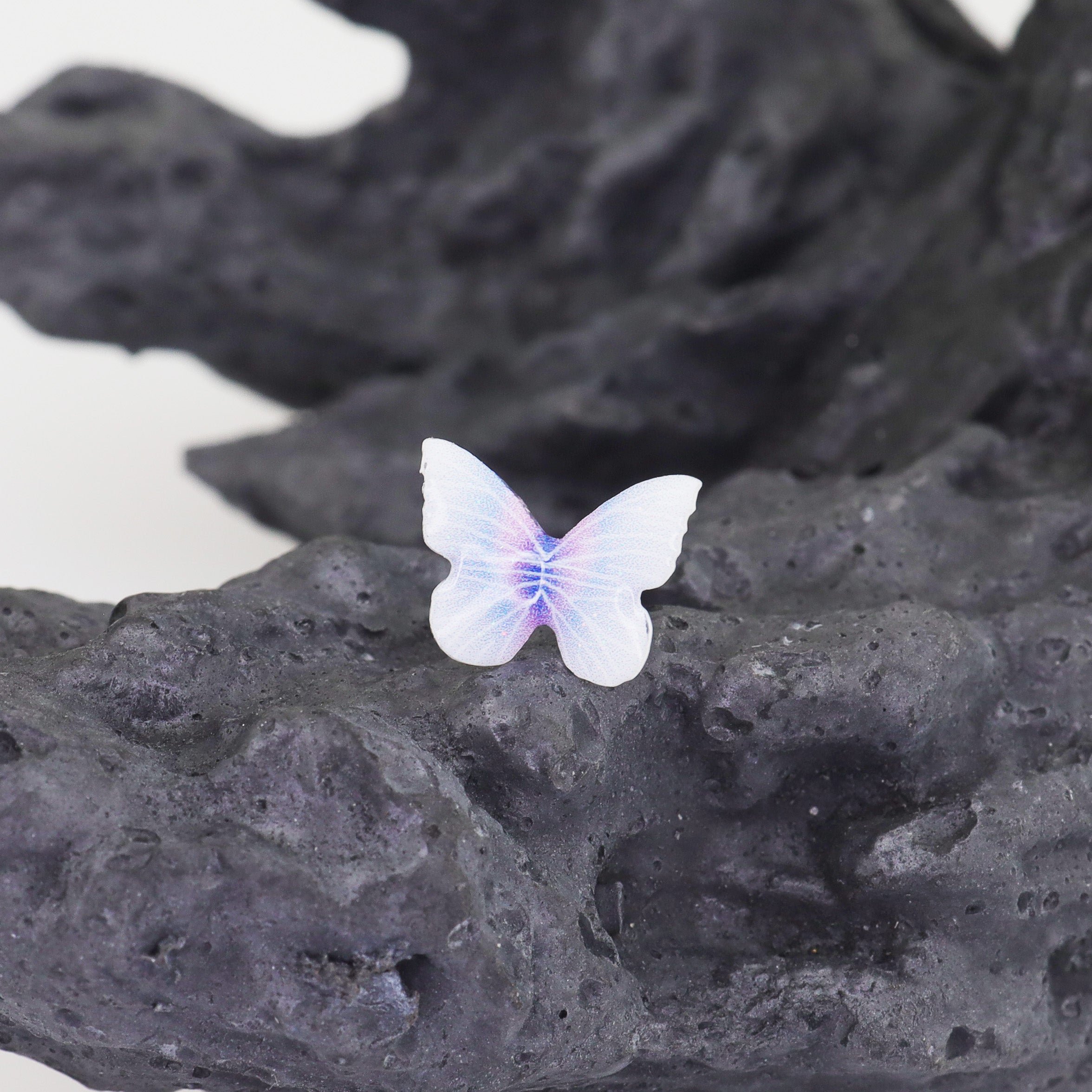 Butterfly Floral Whisper | Ethereal Dreamy Ear Studs & Cartilage Earrings - Butterfly Floral Whisper | Ethereal Dreamy Ear Studs & Cartilage Earrings - White Butterfly by CRUXJEWELRY