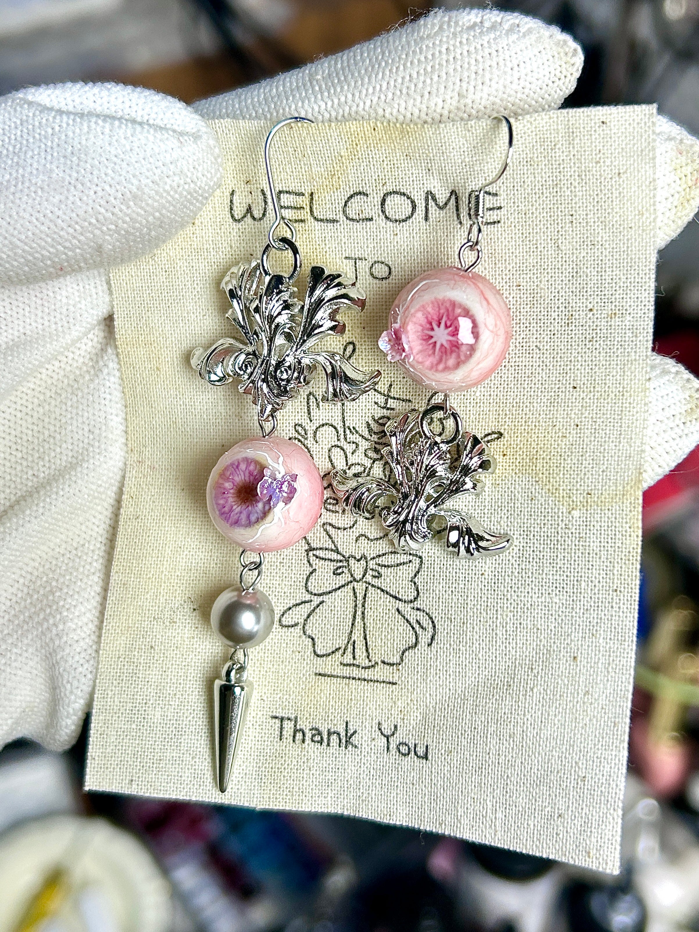 Cthulhu Eye - Iris Earrings - Cthulhu Eye - Iris Earrings - Purple Eye by CRUXJEWELRY