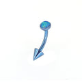 Rainbow Opal Spike Titanium Rook Jewelry - Rainbow Opal Spike Titanium Rook Jewelry - ocean-blue / 6mm by CRUXJEWELRY