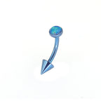 Rainbow Opal Spike Titanium Rook Jewelry - Rainbow Opal Spike Titanium Rook Jewelry - ocean-blue / 6mm by CRUXJEWELRY