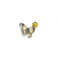 Translucent Gradient Butterfly Titanium Ear Studs - Translucent Gradient Butterfly Titanium Ear Studs - Yellow / Single by CRUXJEWELRY