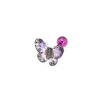Translucent Gradient Butterfly Titanium Ear Studs - Translucent Gradient Butterfly Titanium Ear Studs - Purple / Single by CRUXJEWELRY