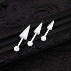 White Enamel Externally Threaded stainless steel Helix Studs - White Enamel Externally Threaded stainless steel Helix Studs - Small by CRUXJEWELRY