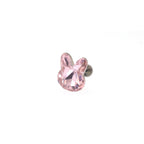 Pink & White Bunny Internally Threaded Titanium Studs - Pink & White Bunny Internally Threaded Titanium Studs - Pink / Single / 5mm by CRUXJEWELRY