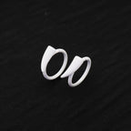 CRUX - PAIR OF White Enamel Fangs stainless steel Lip Clip - CRUX - PAIR OF White Enamel Fangs stainless steel Lip Clip - 8mm by CRUXJEWELRY