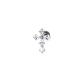 CZ Cross Internally Threaded Titanium Studs - CZ Cross Internally Threaded Titanium Studs - White / 6mm by CRUXJEWELRY