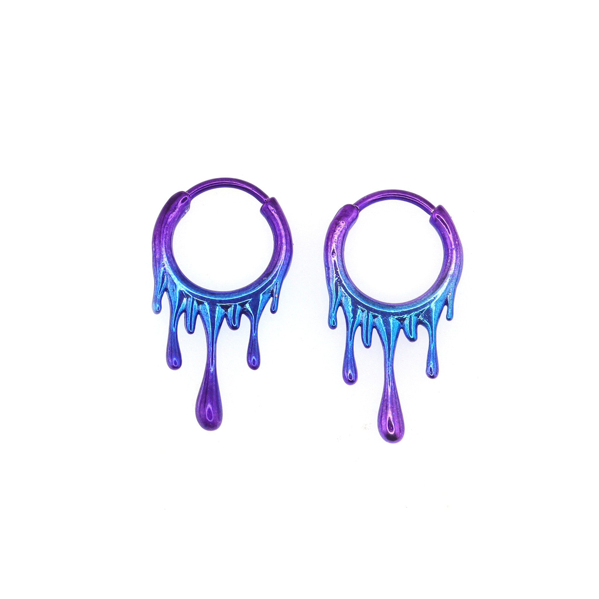 Lava Flow Gradient Stainless Steel Earrings - Lava Flow Gradient Stainless Steel Earrings - Blue-Purple Gradient by CRUXJEWELRY