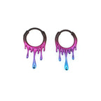 Lava Flow Gradient Stainless Steel Earrings - Lava Flow Gradient Stainless Steel Earrings - Black-Pink-Blue Gradient by CRUXJEWELRY