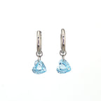 Rainbow Heart CZ Pendant Stainless steel Earrings - Rainbow Heart CZ Pendant Stainless steel Earrings - Blue / Set by CRUXJEWELRY