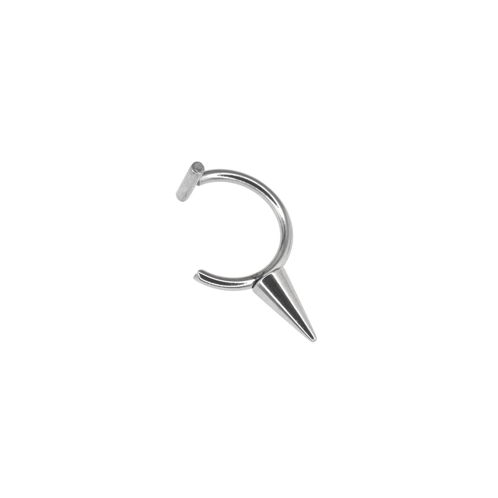 Studded Spike Stainless steel Fake Lip Ring - Studded Spike Stainless steel Fake Lip Ring - Sliver / Single / 8mm by CRUXJEWELRY