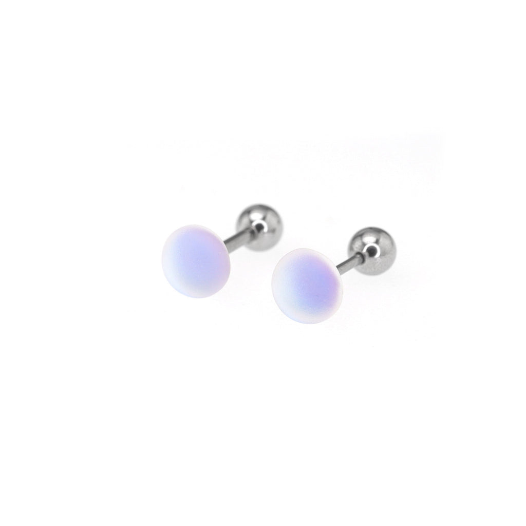 PAIR OF Aurora Multicolored stainless steel Ear Studs - PAIR OF Aurora Multicolored stainless steel Ear Studs - Light Blue / 0.8mm/20G by CRUXJEWELRY