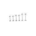 6PCS Flat Back Stainless Steel Tongue Stud Set - 6PCS Flat Back Stainless Steel Tongue Stud Set - 8mm & 10mm & 12mm by CRUXJEWELRY