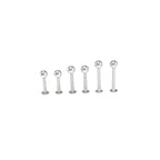 6PCS Flat Back Stainless Steel Tongue Stud Set - 6PCS Flat Back Stainless Steel Tongue Stud Set - 8mm & 10mm & 12mm by CRUXJEWELRY
