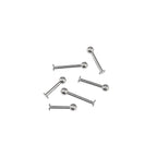 6PCS Flat Back Stainless Steel Tongue Stud Set - 6PCS Flat Back Stainless Steel Tongue Stud Set - 8mm & 10mm & 12mm by CRUXJEWELRY