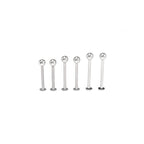 6PCS Flat Back Stainless Steel Tongue Stud Set - 6PCS Flat Back Stainless Steel Tongue Stud Set - 14mm & 16mm & 18mm by CRUXJEWELRY