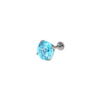 8mm Firework-Cut CZ Titanium Ear Studs - 8mm Firework-Cut CZ Titanium Ear Studs - Nebula Blue / 6mm by CRUXJEWELRY