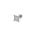 Octagram CZ Internally Threaded Titanium Studs - Octagram CZ Internally Threaded Titanium Studs - Silver / 6mm by CRUXJEWELRY