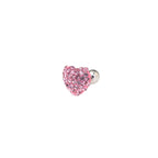 Pink & White Full CZ Heart Resin Stainless Steel Ear Studs - Pink & White Full CZ Heart Resin Stainless Steel Ear Studs - Pink / Single by CRUXJEWELRY