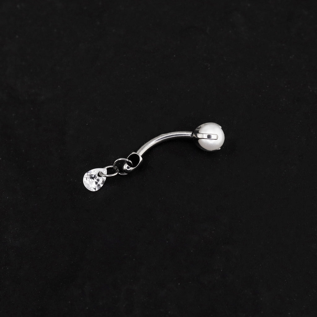 Magic Crystal Ball Titanium Rook/Eyebrow Studs - Magic Crystal Ball Titanium Rook/Eyebrow Studs - White / 6mm by CRUXJEWELRY