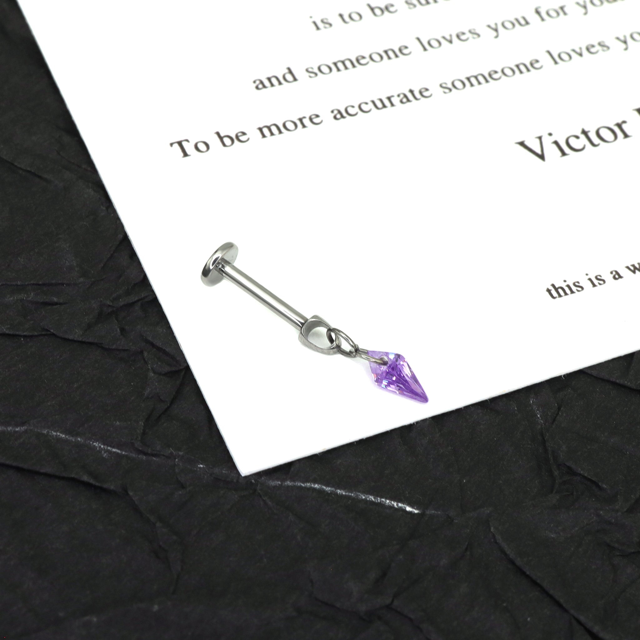 Rainbow Diamond CZ Pendant Internally Threaded Titanium Studs - Rainbow Diamond CZ Pendant Internally Threaded Titanium Studs - White / 6mm by CRUXJEWELRY