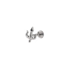 Trident Internally Threaded Titanium Flat-Back Studs - Trident Internally Threaded Titanium Flat-Back Studs - Sliver / 6mm by CRUXJEWELRY