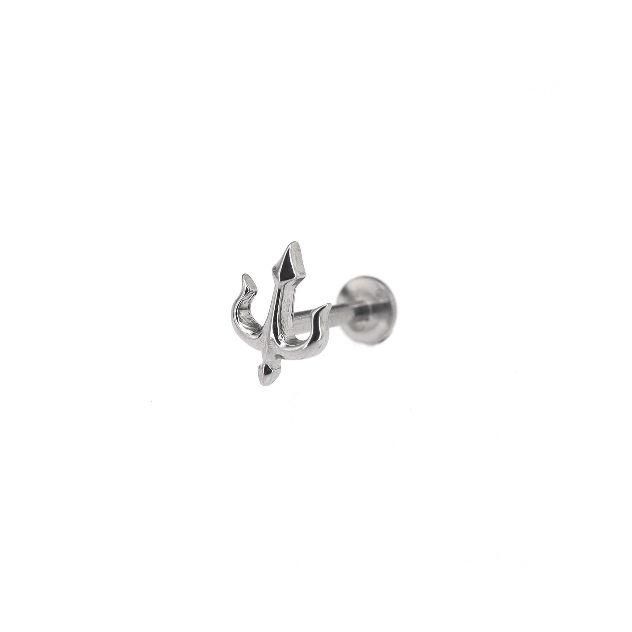 Trident Internally Threaded Titanium Flat-Back Studs - Trident Internally Threaded Titanium Flat-Back Studs - Sliver / 6mm by CRUXJEWELRY