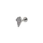 Ice Cream Cone CZ Internally Threaded Titanium Ear Studs - Ice Cream Cone CZ Internally Threaded Titanium Ear Studs - Silver / 6mm by CRUXJEWELRY