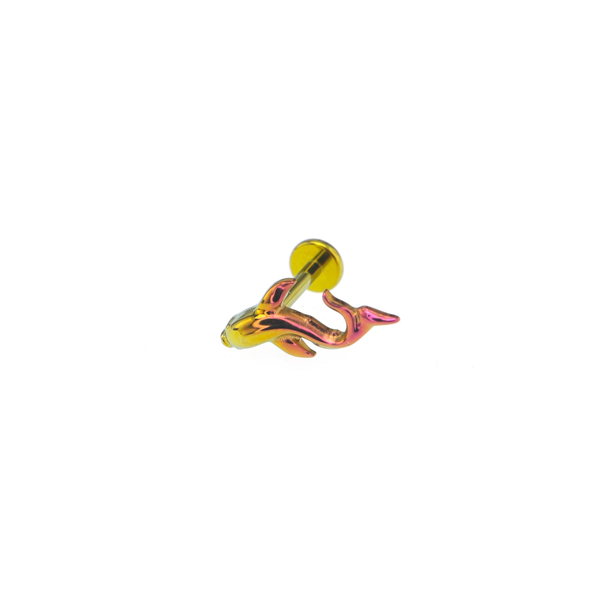 Lucky Koi Internally Threaded Titanium Studs - Lucky Koi Internally Threaded Titanium Studs - Pink-Yellow Gradient / 6mm by CRUXJEWELRY