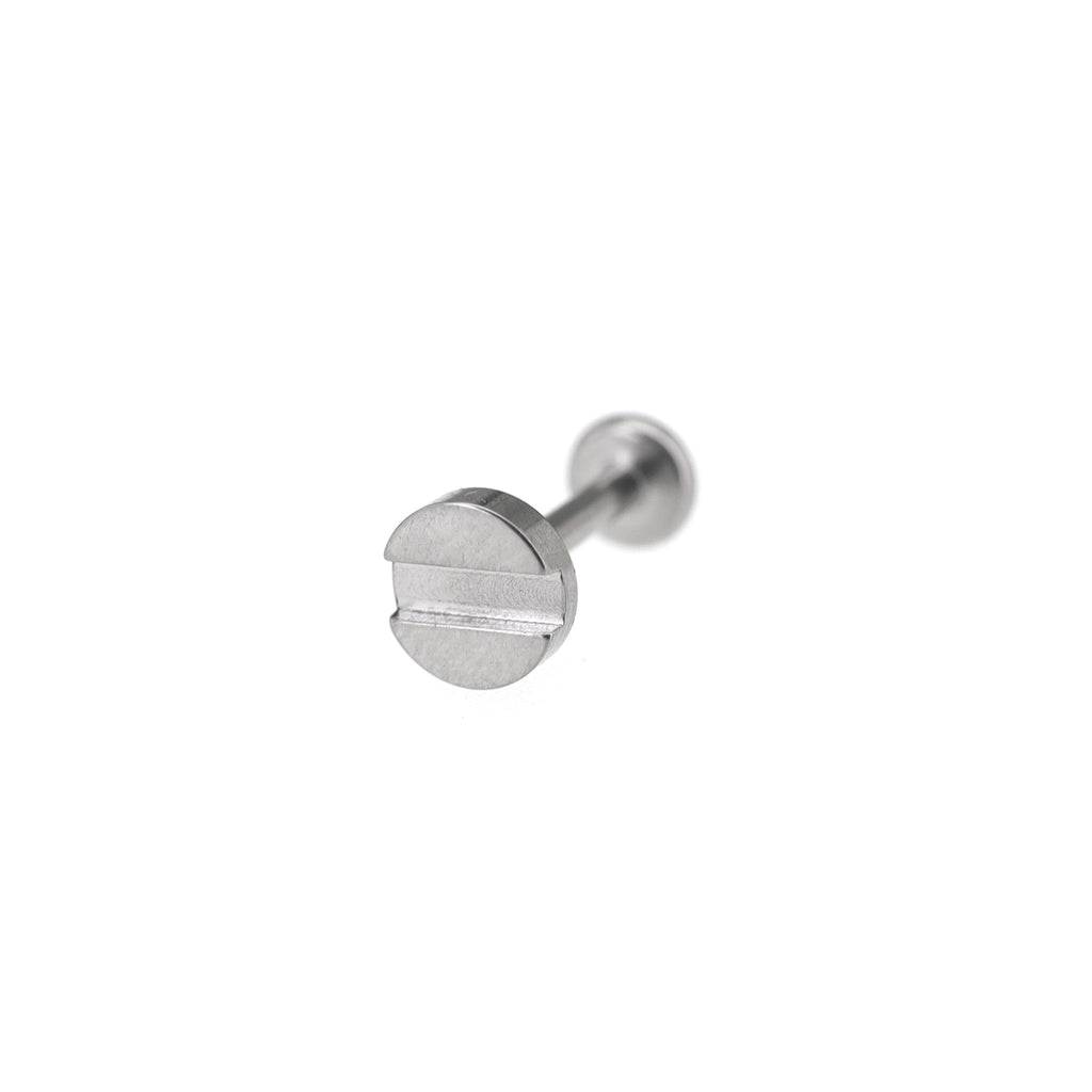 Screw Top Internally Threaded Titanium Lip Ring - Screw Top Internally Threaded Titanium Lip Ring - Slot / 6mm by CRUXJEWELRY