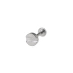 Screw Top Internally Threaded Titanium Lip Ring - Screw Top Internally Threaded Titanium Lip Ring - Slot / 6mm by CRUXJEWELRY