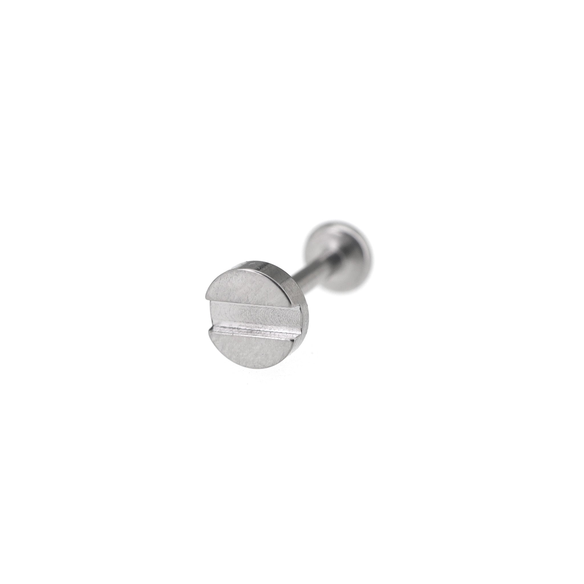 Screw Top Internally Threaded Titanium Lip Ring - Screw Top Internally Threaded Titanium Lip Ring - Slot / 6mm by CRUXJEWELRY