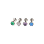 Agate Internally Threaded Titanium Basic Stud - Purple
