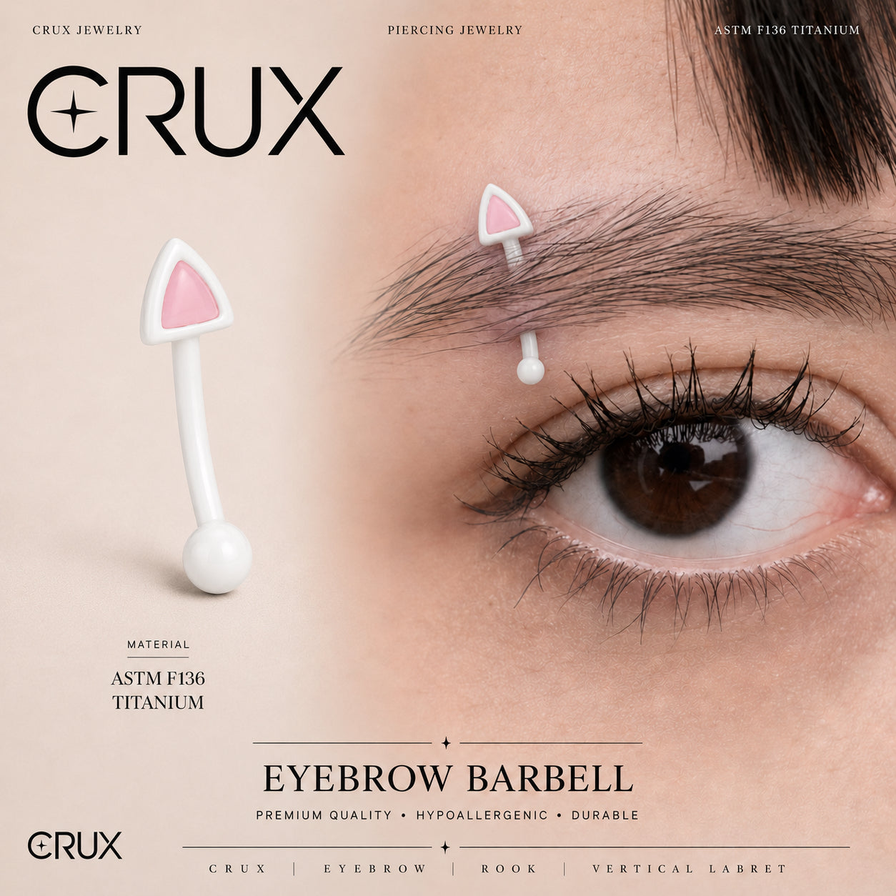 Paws &amp; Ronronnements - Clou d'oreille en acier inoxydable à oreilles de chat colorées 