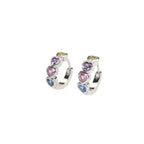 PAIR OF Star & Heart Rainbow CZ white-gold-plated copper Earring - PAIR OF Star & Heart Rainbow CZ white-gold-plated copper Earring - Star by CRUXJEWELRY