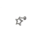 Y2K Chunky Dopamine Thick Cut Pentagram Colorful Star Studs - Sliver