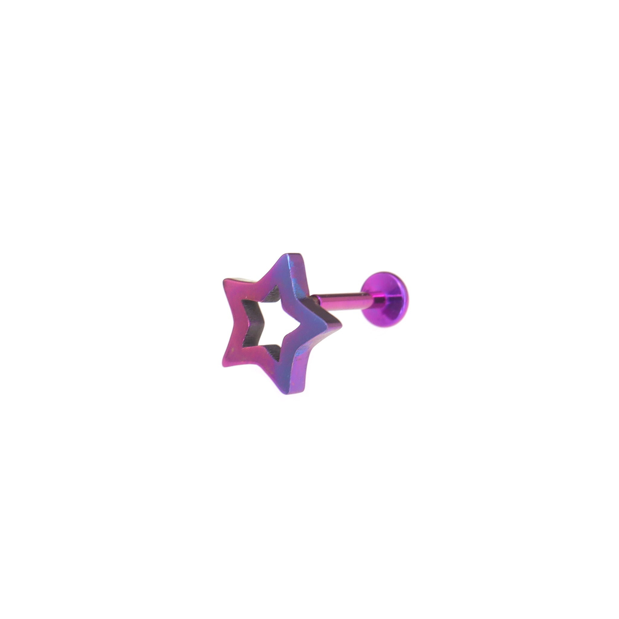 Y2K Chunky Dopamine Thick Cut Pentagram Colorful Star Studs - Y2K Chunky Dopamine Thick Cut Pentagram Colorful Star Studs - Blue-Purple Gradient / 6mm by CRUXJEWELRY