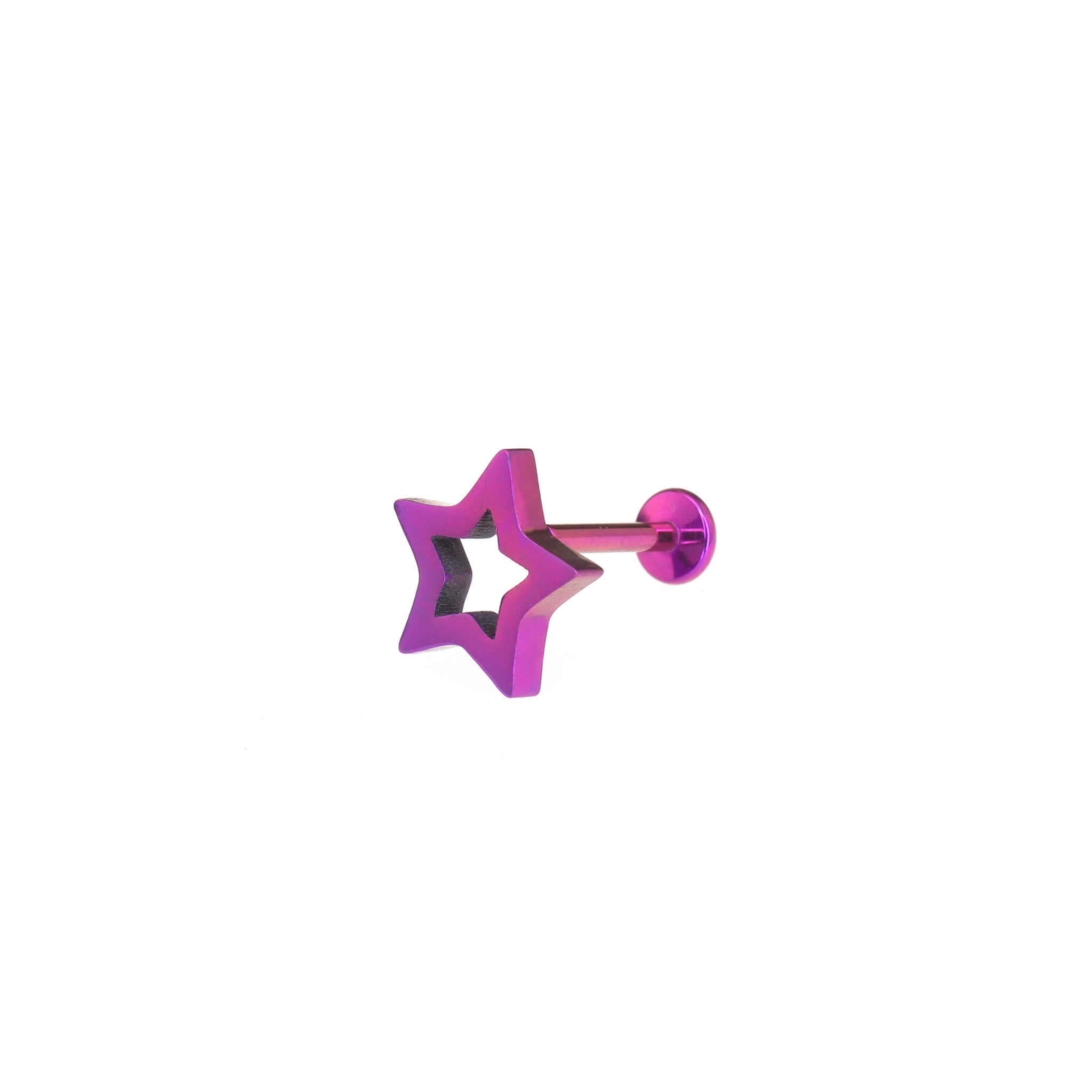 Y2K Chunky Dopamine Thick Cut Pentagram Colorful Star Studs - Y2K Chunky Dopamine Thick Cut Pentagram Colorful Star Studs - Pink-Purple Gradient / 6mm by CRUXJEWELRY