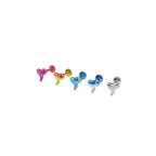 3D Fluid Art Heart Titanium Lip Ring - 3D Fluid Art Heart Titanium Lip Ring - Pink-Yellow Gradient / 6mm by CRUXJEWELRY