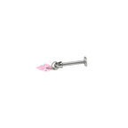 Rainbow Diamond CZ Pendant Internally Threaded Titanium Studs - Rainbow Diamond CZ Pendant Internally Threaded Titanium Studs - Pink / 6mm by CRUXJEWELRY