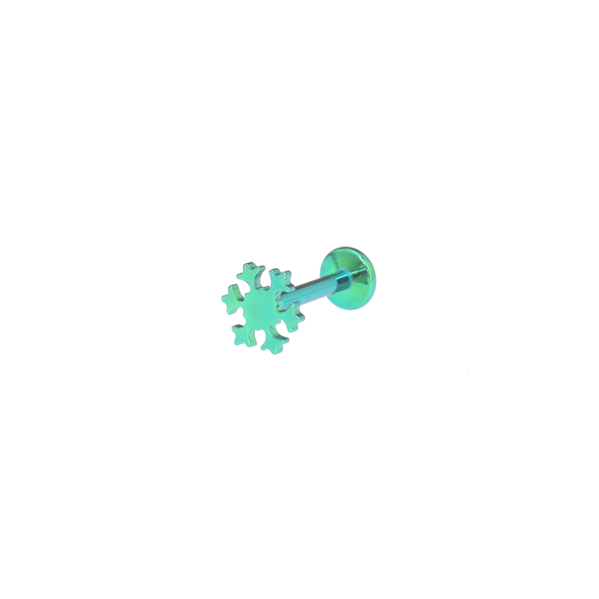 Mini Snowflake Titanium Ear Studs - Mini Snowflake Titanium Ear Studs - Green / 6mm by CRUXJEWELRY