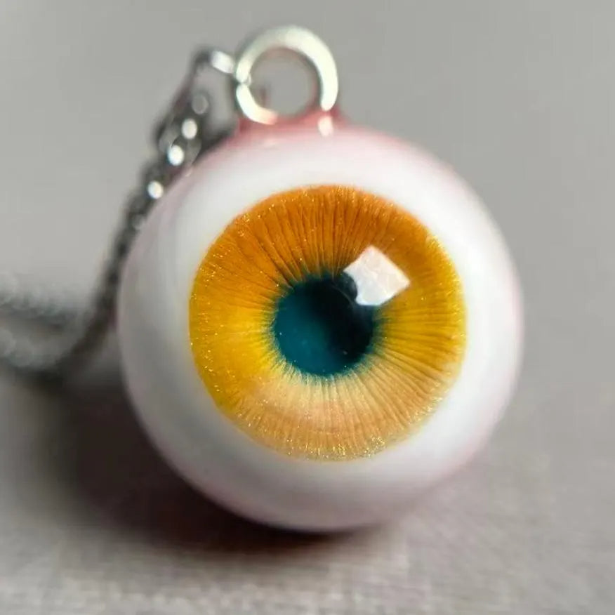 Handmade Realistic Eyeball Necklace - Evil Eye Pendant - Polymer Clay & Resin - Gothic Oddities Gift