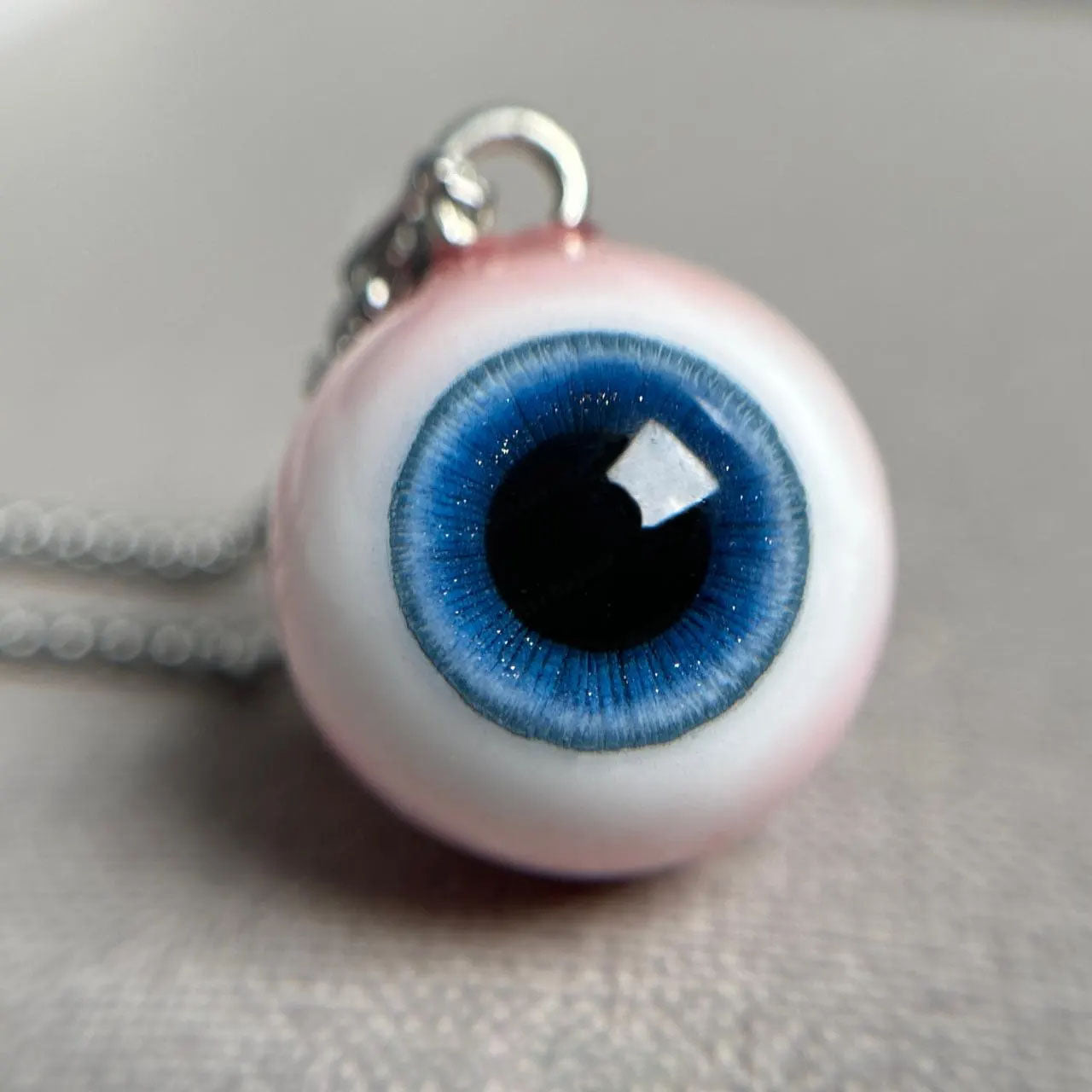 Handmade Realistic Eyeball Necklace - Evil Eye Pendant - Polymer Clay & Resin - Gothic Oddities Gift