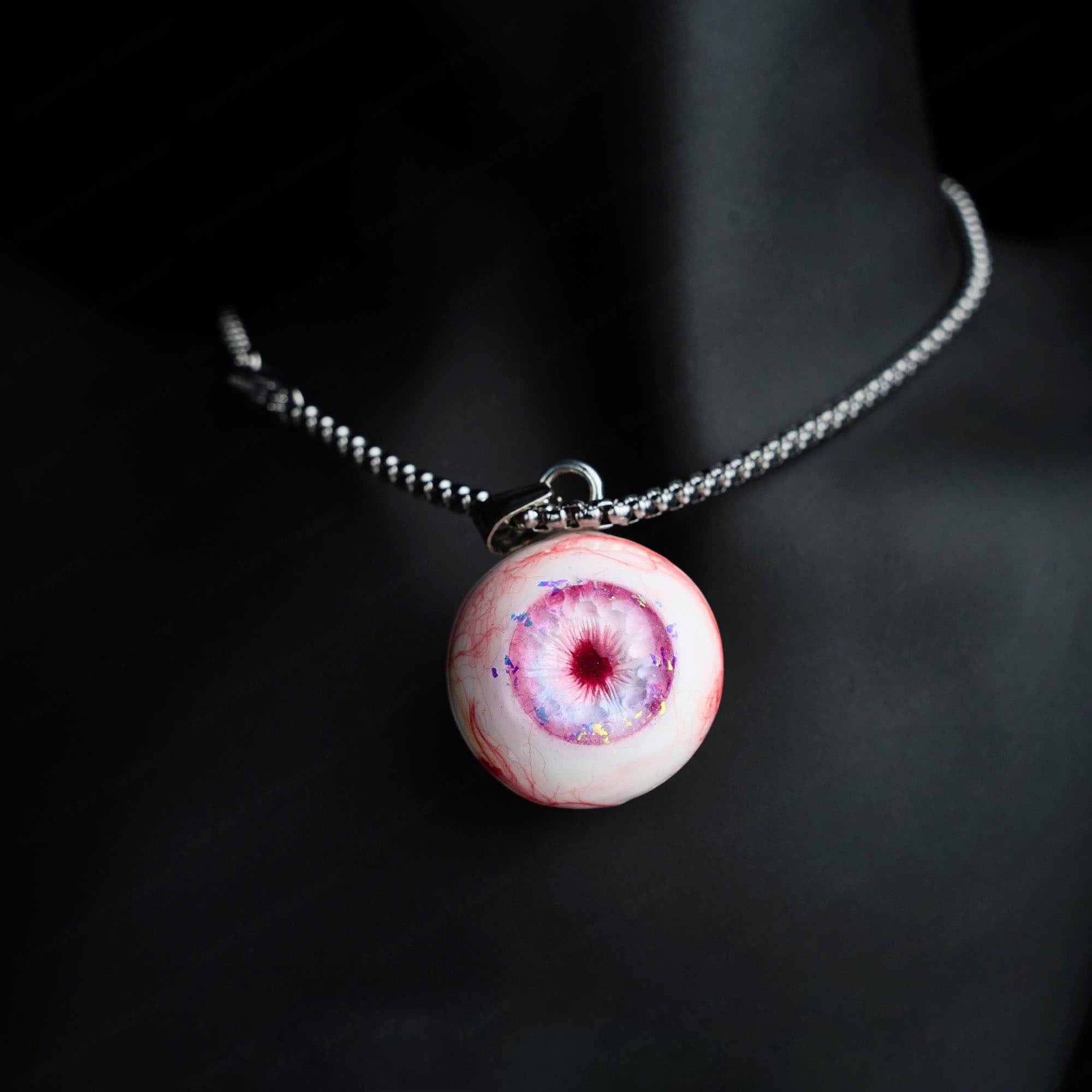 "Love Sick" Pink Exploding Iris Necklace | Kawaii Gore Aesthetic