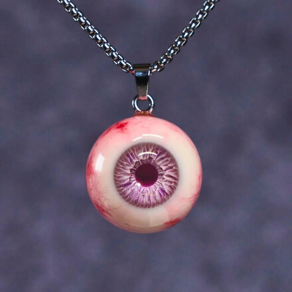 Realistic Glass Eye Necklace - 9 Color Options