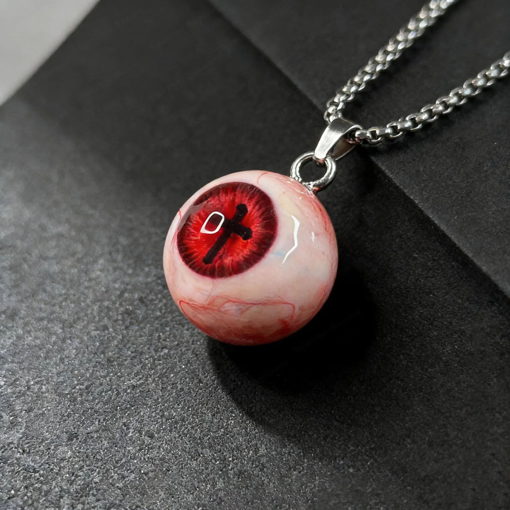Cthulhu-Auge – Halskette mit blutiger Doppelpupille