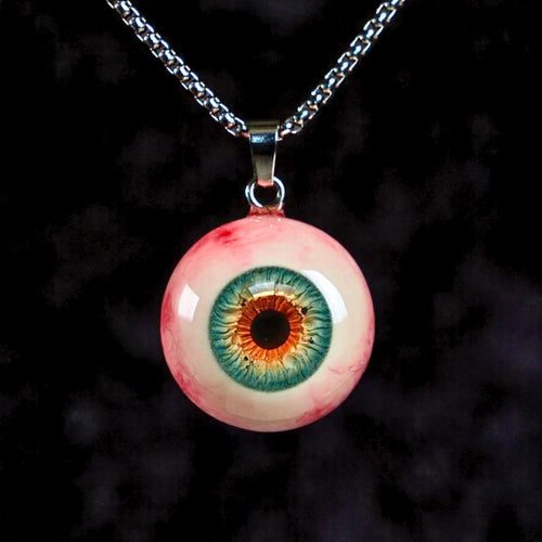 "The Watcher" Realistic Glass Eye Necklace - 9 Color Options