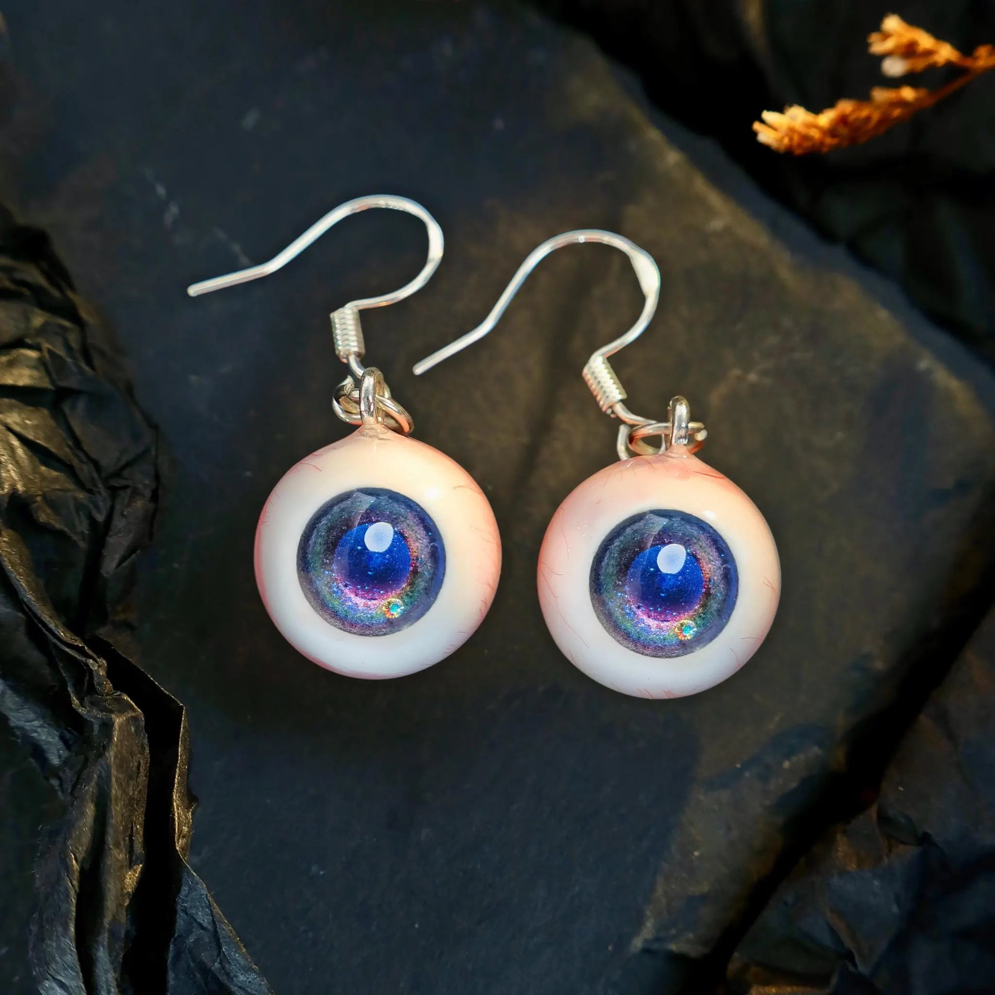 (Pair) Hyper-Realistic Eyeball Drop Earrings | S925 Sterling Silver | Spooky-Cute