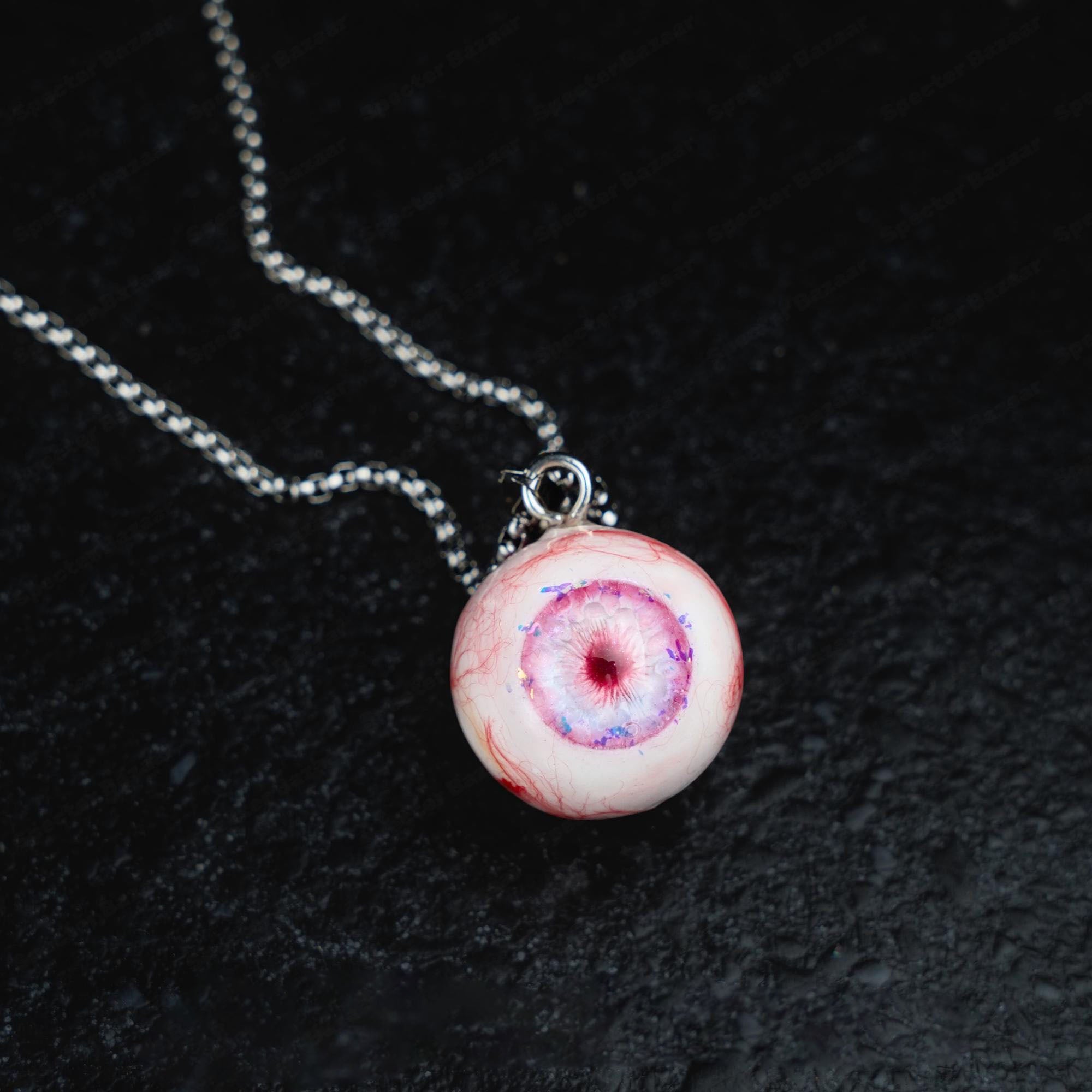 "Love Sick" Pink Exploding Iris Necklace | Kawaii Gore Aesthetic
